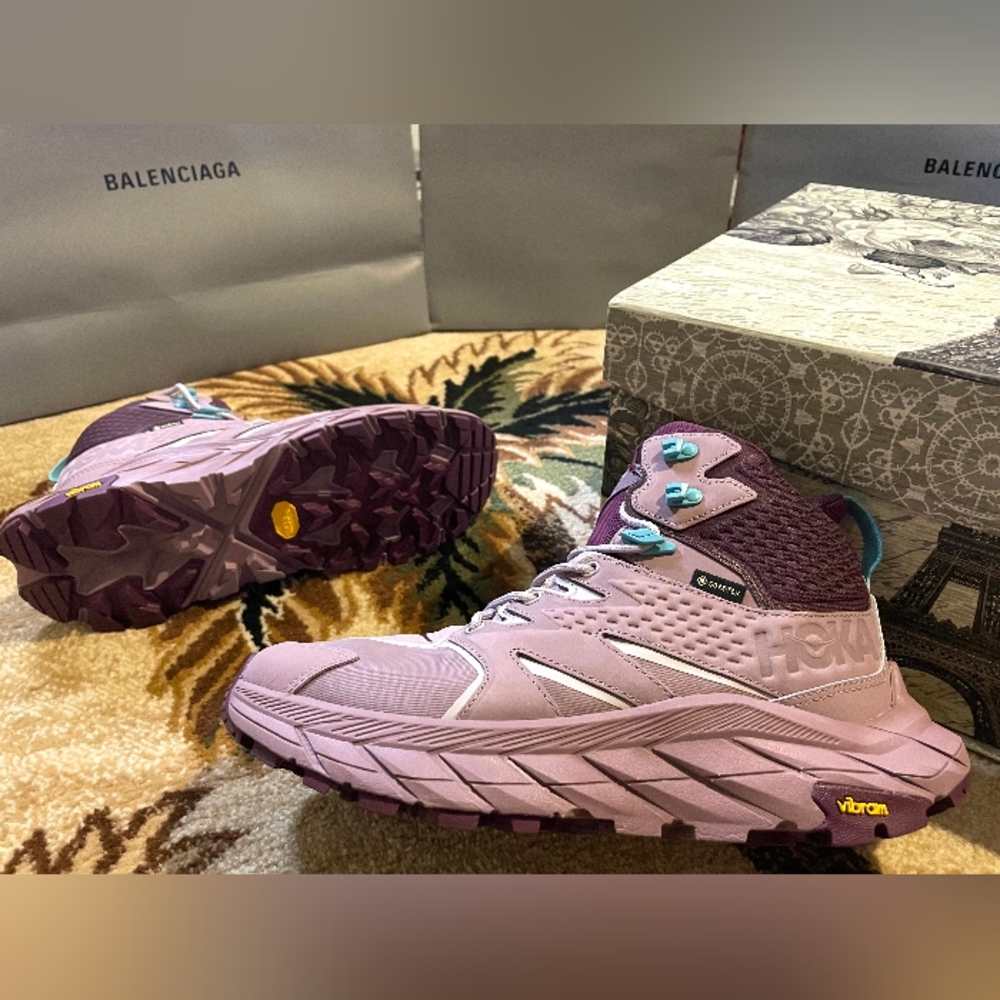 Hoka One One Anacapa Gore-Tex Mid Vibram Hiking Boots Shoes Elderberry Grape - Picture 9 of 15